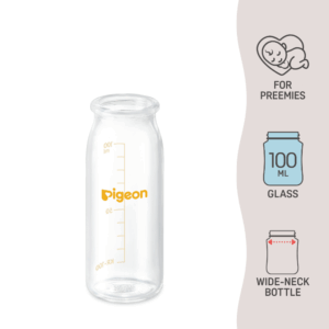 Pigeon Preemie Botol Susu Kaca Corak Logo | Preemie Nursing Bottle Glass Logo 100ml