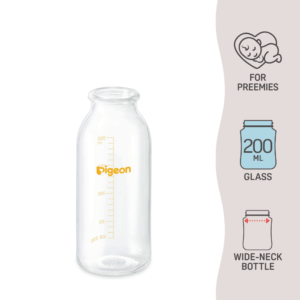 Pigeon Preemie Botol Susu Kaca Corak Logo | Preemie Nursing Bottle Glass Logo 200ml