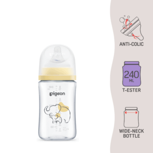 Pigeon SofTouch™ BPP Botol Susu Leher Lebar T-Ester Corak Gajah | SofTouch™ BPP Wide Neck Nursing Bottle T-Ester Elephant 240ml
