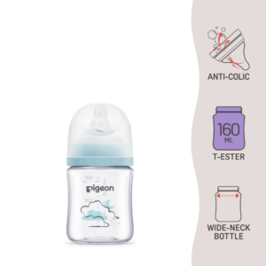 Pigeon SofTouch™ BPP Botol Susu Leher Lebar T-Ester Corak Awan | SofTouch™ BPP Wide Neck Nursing Bottle T-Ester Cloud 160ml