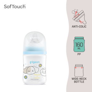 Pigeon SofTouch™ BPP Botol Susu Leher Lebar PP Corak Howapipi | SofTouch™ BPP Wide Neck Nursing Bottle PP Howapipi 160ml