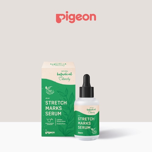 Pigeon Natural Botanical Maternity Stretch Mark Serum—intensely hydrating skincare for mums in Malaysia, boosting collagen and skin elasticity during pregnancy.