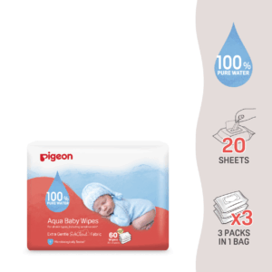 Pigeon Tisu Basah Bayi Aqua | Aqua Baby Wipes 20 Sheets 3 in 1 Pack
