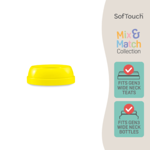 Pigeon SofTouch™ Penutup Skru Leher Lebar Padan dan Serasi Kuning Lebah Madu | SofTouch™ Wide Neck Screw Cap Mix and Match Honey Bee Yellow