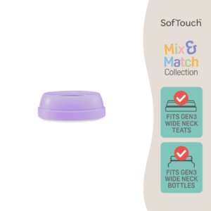 Pigeon SofTouch™ Penutup Skru Leher Lebar Padan dan Serasi Ungu Lavender | SofTouch™ Wide Neck Screw Cap Mix and Match Lavender Purple