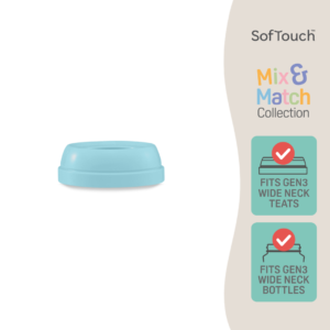 Pigeon SofTouch™ Penutup Skru Leher Lebar Padan dan Serasi Biru Lembut | SofTouch™ Wide Neck Screw Cap Mix and Match Light Blue