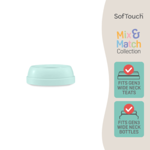 Pigeon SofTouch™ Penutup Skru Leher Lebar Padan dan Serasi Biru Pudina | SofTouch™ Wide Neck Screw Cap Mix and Match Mint Blue