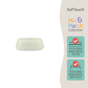 Pigeon SofTouch™ Penutup Skru Leher Lebar Padan dan Serasi Beige Gandum | SofTouch™ Wide Neck Screw Cap Mix and Match Oat Beige
