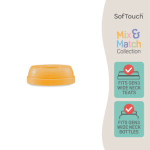 Pigeon SofTouch™ Penutup Skru Leher Lebar Padan dan Serasi Oren | SofTouch™ Wide Neck Screw Cap Mix and Match Orange