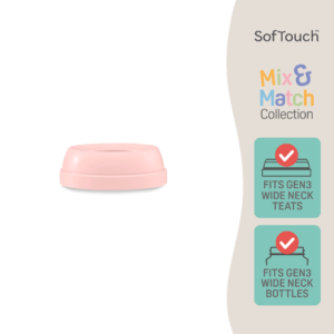 Pigeon SofTouch™ Penutup Skru Leher Lebar Padan dan Serasi Merah Jambu Sakura | SofTouch™ Wide Neck Screw Cap Mix and Match Cherry Blossom Pink