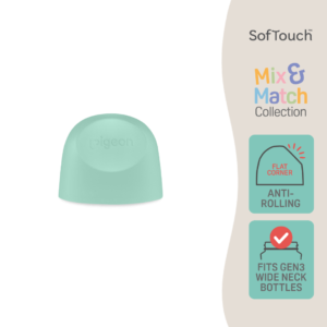 Pigeon SofTouch™ Penutup Botol Susu Leher Lebar Padan dan Serasi Hijau Buih Laut | SofTouch™ Wide Neck Bottle Hood Mix and Match Seafoam Green