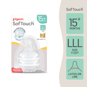 Pigeon SofTouch™ Latch-On Puting Susu Leher Lebar | SofTouch™ Latch-On Wide Neck Teat Size LLL