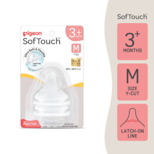 Pigeon SofTouch™ Latch-On Puting Susu Leher Lebar | SofTouch™ Latch-On Wide Neck Teat Size M
