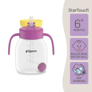 Pigeon StarTouch™ Cawan Straw dengan Bebola Graviti Berry Blast | StarTouch™ Straw Cup with Gravity Ball Berry Blast 250ml